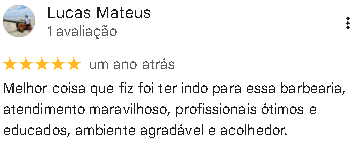 Avaliação de Lucas Mateus no Google