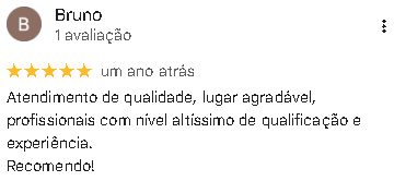 Avaliação de Bruno no Google